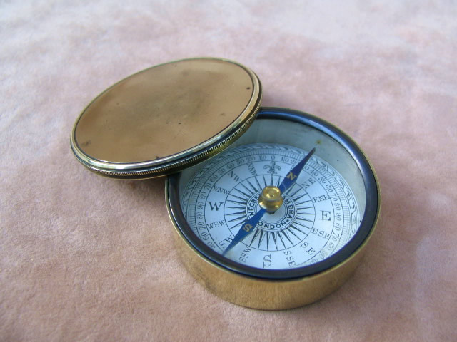 19th century brass pocket compass circa 1860