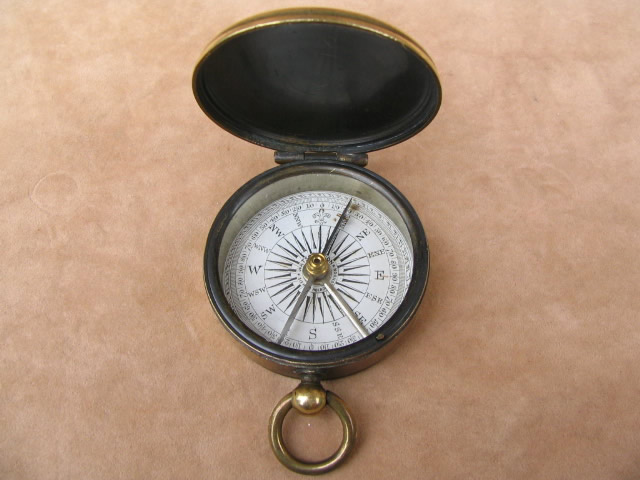 Victorian brass pocket compass by Watson & Son circa 1875